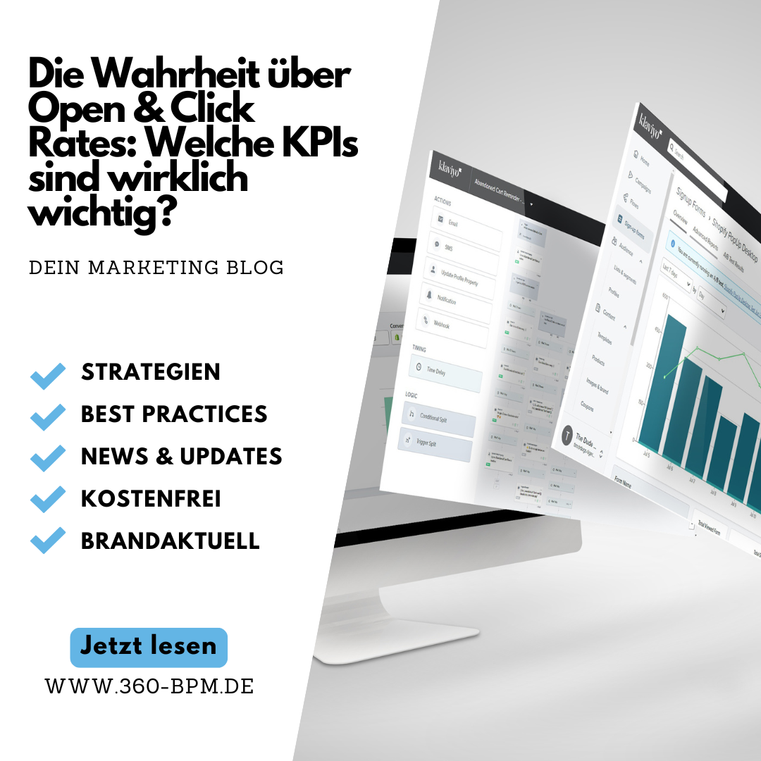 Diagramm mit wichtigen E-Mail-Marketing-KPIs wie Click-Through-Rate, Conversion Rate und Revenue per Email. Fokus auf Engagement-Metriken zur Optimierung von Shopify-Newsletter-Kampagnen.
