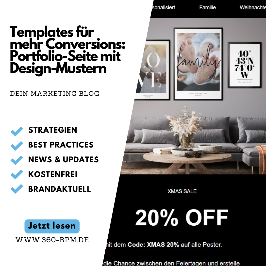 Mehr Conversions mit Design-Templates: So optimierst du deine Portfolio-Seite für höhere Verkaufszahlen.